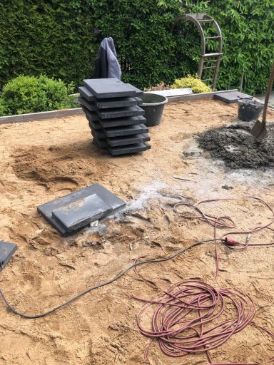 Vorbreitung für Platten verlegen